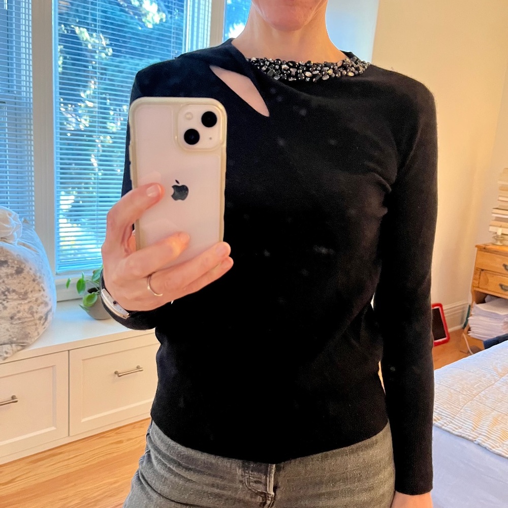 100% black cashmere sweater - Magaschoni